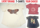 Lucky Brand Women S Graphic T-shirt Butterfly  Heart  Mood Indigo - You Choose 