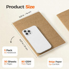 5 Pack Blank Kraft Notebooks A5  Unlined Composition Journals  60 Pages