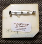 Vintage Woman Pins By Lucinda Beautiful Glitter   Resin Brooch - Made In The Usa