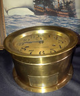 Vntg Wwii Seth Thomas Brass Ship s Clock   runs   nice Bell   clean W key  Dial Screws