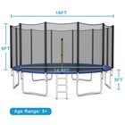 16  Outdoor Trampoline Bounce Combo W safety Closure Net Ladder