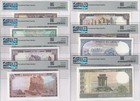 Lebanon Set 7  1 5 10-100 250 Livres 1988 P 61-67 Superb Unc Pmg 65 66 67 68 Epq