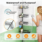 Shower Caddy Tension Pole  4-tier Corner Rustproof Bathroom Organizer With Soap