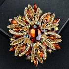 Vintage Style Large Sparkly Purple Flower Brooch Pin With Gemstones 