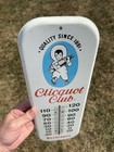 Original Clicquot Club Painted Metal Thermometer Sign
