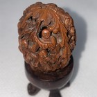 Antique Original Chinese Hand Carved Walnut Buddha Monk Hedaio Two Piece