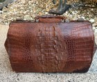 Vintage Antique Victorian Crocodile Skin Doctors Bag By Sterling