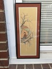Vintage Asian Framed Wall Art Print Oriental Woman Blossom Branch Scene 21x9