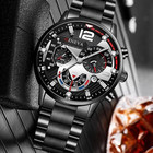Men s Watch Stainless Steel Bracelet Band Calendar Analog Round Dial Wristwatch