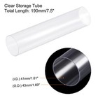 2 Pack Clear Storage Tube 1 5 8 x7 5  For Bead Containers With White Caps