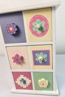 Vtg Pastel Flower Wooden Jewelry Box 3-drawer Trinket Chest Cottagecore Decor
