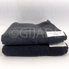 2pc Tommy Hilfiger  100  Cotton Quick Dry  Bath Towels Black New