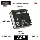Precision Timer Acp 601-450 On Delay Timer 120 Vac  1-10 Min  10a Inr 1a Pd 