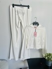 Nwt Size Xl Juicy Couture Velour  Bling Tracksuit Cream Soda White Hoodie Pants