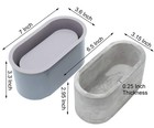 Silicone Planter Mold For Cement Oval Concrete And Form Oval  Grey