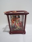 Vintage Japanese Geisha Doll In Kimono With Hat In Glass Box