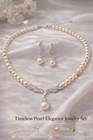 Dazzle Box Pearl   Crystal Jewelry Set Silver Gold Necklace Earrings Bracelet B   