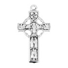  925 Sterling Silver Irish Celtic Cross Medal Pendant Necklace  18  Chain W  Box