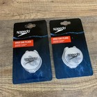 2pk Speedo Unisex-adult Swim Training Ergo Ear Plugs Silver Durable Long Lasting