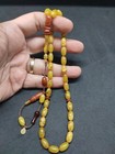 Perfect Islamic Prayer  Pressed Amber Rosary 6x11mm 33 Beads tasbih handmade