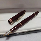 High Grade Resin Series Wine Red - Gold Clip M Nib Fountain Pen No Box