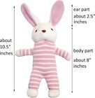 Dordor   Gorgor Stripe Bunny Rabbit Plush Doll Organic Cotton White Cream Pink