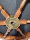 Original Wood Brass Ships Wheel Nautical Boat Large 27  Helm