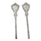 Koningin Juliana Netherlands Souvenir Spoon Silverplated Lot Of 2 Vintage