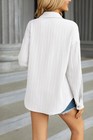Womens V-neck Button Down Blouse Long Sleeve Textured Collared Work Top S-xxl