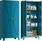 Elegro 61 h Metal Farmhouse Kitchen Pantry metal Storage Cabinet With 3 Shelves