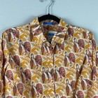 J  Mclaughlin Lois Blouse Size M Button Shirt In Coral Rare Bird Print Stretch