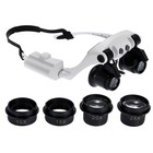 Double Eye Jewelry Watch Repair Magnifier Loupe Glasses With Led Light 8 Lens S