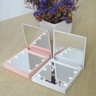Led Makeup Compact Mirror Folding Portable Pocket Cosmetic Mirror 6 Lights