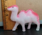 Vintage Pink Red Camel Plastic Hollow Toy Figurine