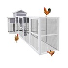 150  Extra Large Chicken Coop Outdoor Wooden Hen House W Rust-proof Metal Wire
