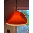 Vintage Orange Atomic Swag Lamp Mid Century Modern Dome Pendant Lighting Fixture