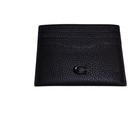 Nwt Coach Flat Card Case Sculpted C Hardware Wallet Black Pebble Leather