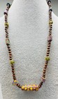 Venetian Millefiori african Trade Beads wooden Beads   Brass Spacer Necklace 28   