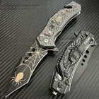 8 5    Black Spider Tactical Spring Assisted Open Blade Folding Pocket Knife