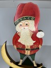 Vintage Hand Painted Wooden Santa Clause Country Folk Christmas Victorian