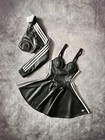 Adidas X Jeremy Scott Faux Leather Dress   Cropped Jacket Set     Black     Xs     Rar