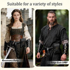 Renaissance Belt Pouch Medieval Viking Leather Bracers Set - Pirate Costume Acce