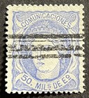 Travelstamps  1870 Spain Stamp Sc  166 - 50m Allegory Communications Used