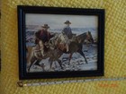 Vintage Western Cowboy Print     Framed Wall Art     Rustic Americana  montana 