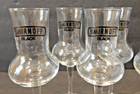 Set Of 6 Smirnoff Black Stemmed Glasses For Vodka Grappa Whiskey - 2 75 Oz 