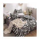 Zebra Duvet Cover Set Queen 100  Cotton Black And White Animal Print Bedding    