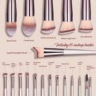 Bs-mall Makeup Brush Set 18 Pcs Premium Synthetic Foundation A-champagne 