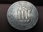 1857 Three 3 Cent Silver 3cs  Type 2  Vg fine Details