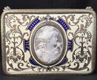 Antique European 800 Silver Enamel Footed Box With Large Cameo Ca 1920    marked