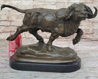 Cape Water Buffalo Art Deco Hand Made Bronze Sculpture Marble Base Figurine